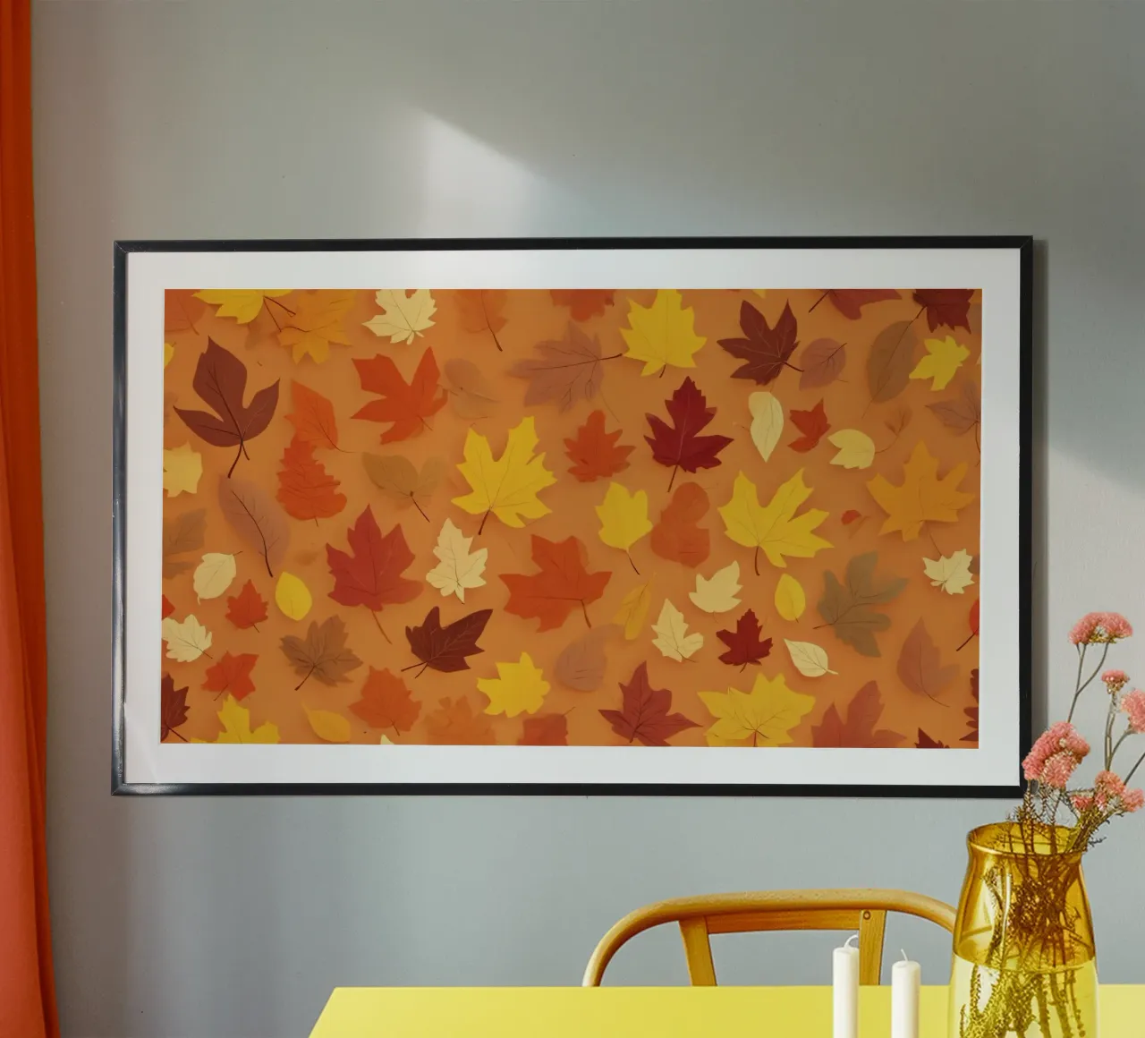 autumn leaves create an abstract background design hahnemühle by DesignDoodle