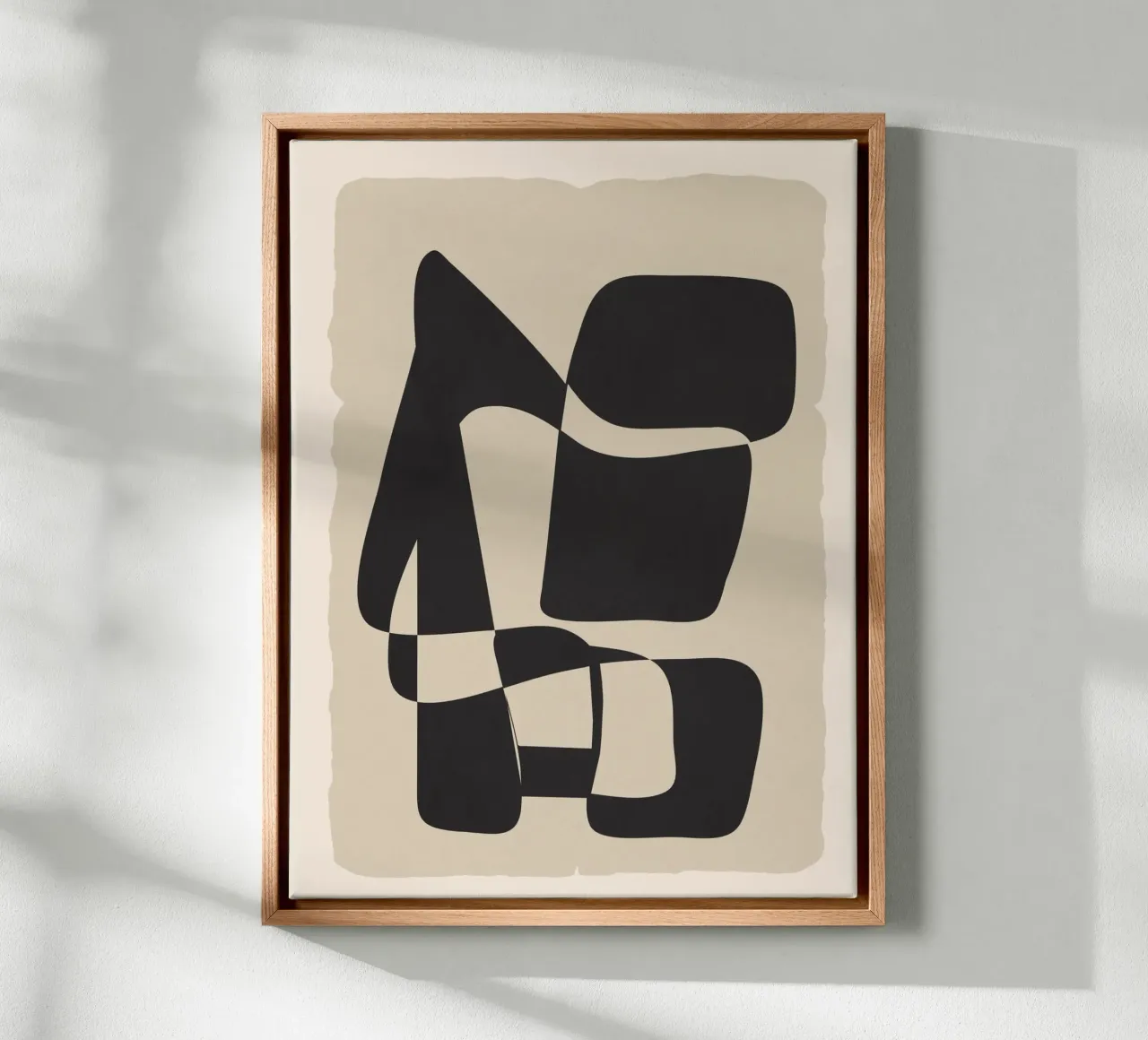 Modern Abstract Art canvas met Baklijst van Flow Line