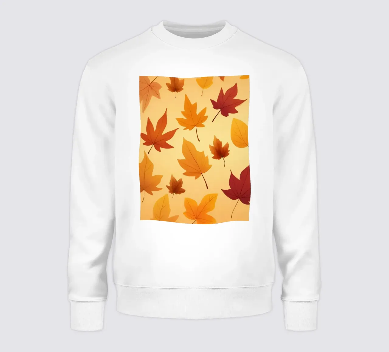autumn leaves in warm hues creating an abstract background sweatshirt by DesignDoodle