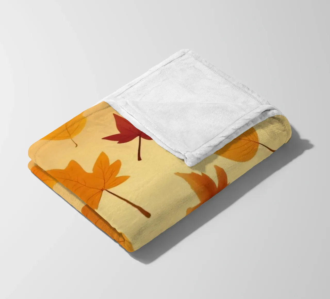 autumn leaves in warm hues creating an abstract background fleece blanket by DesignDoodle