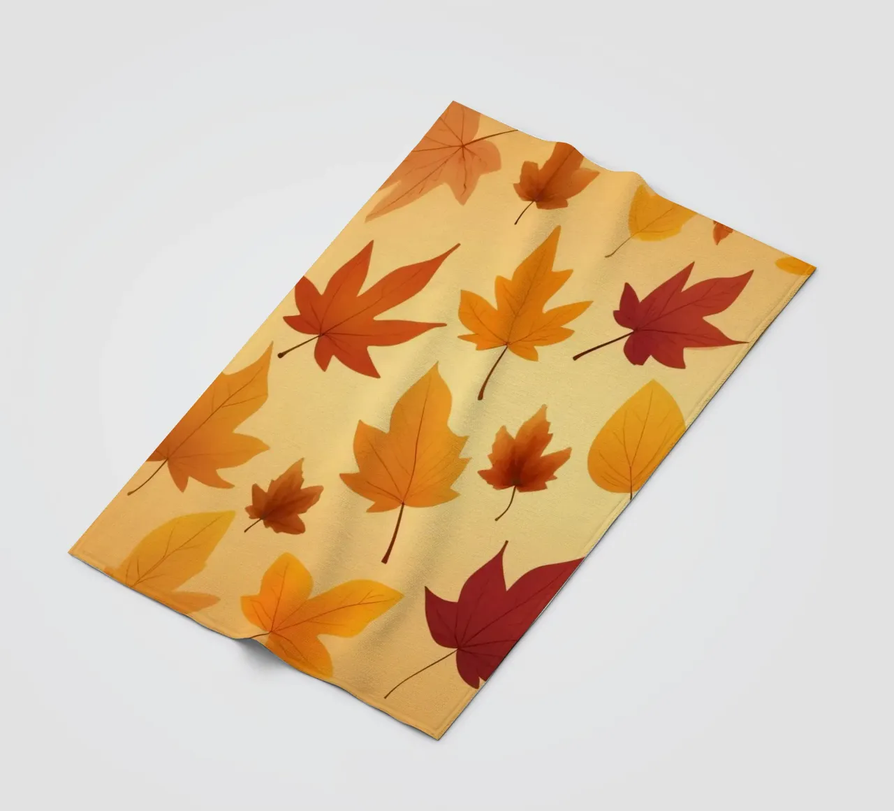 autumn leaves in warm hues creating an abstract background fleece blanket by DesignDoodle