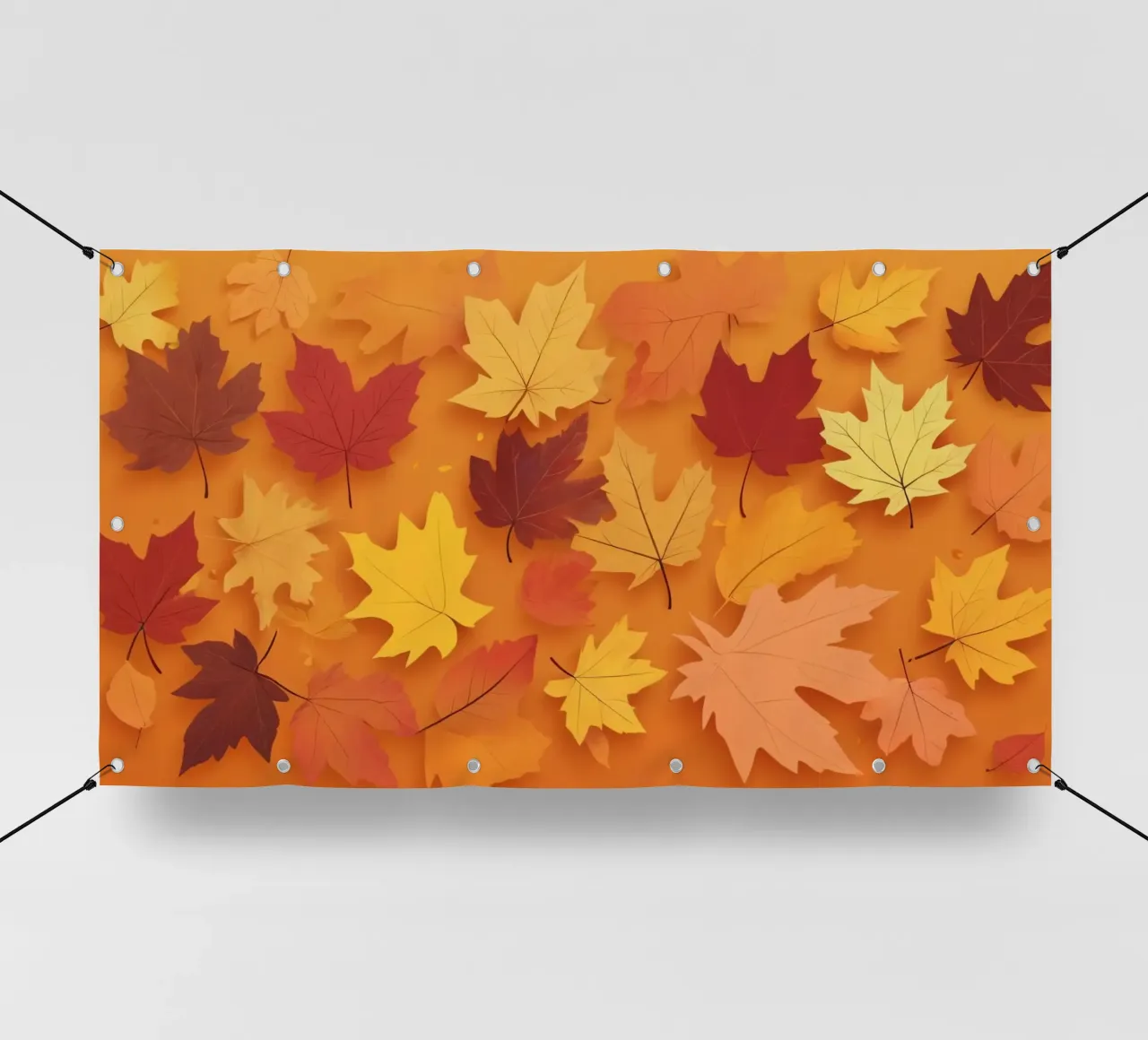 feuilles d'automne formant un motif abstrait sur un orange chaud bâche pvc de DesignDoodle