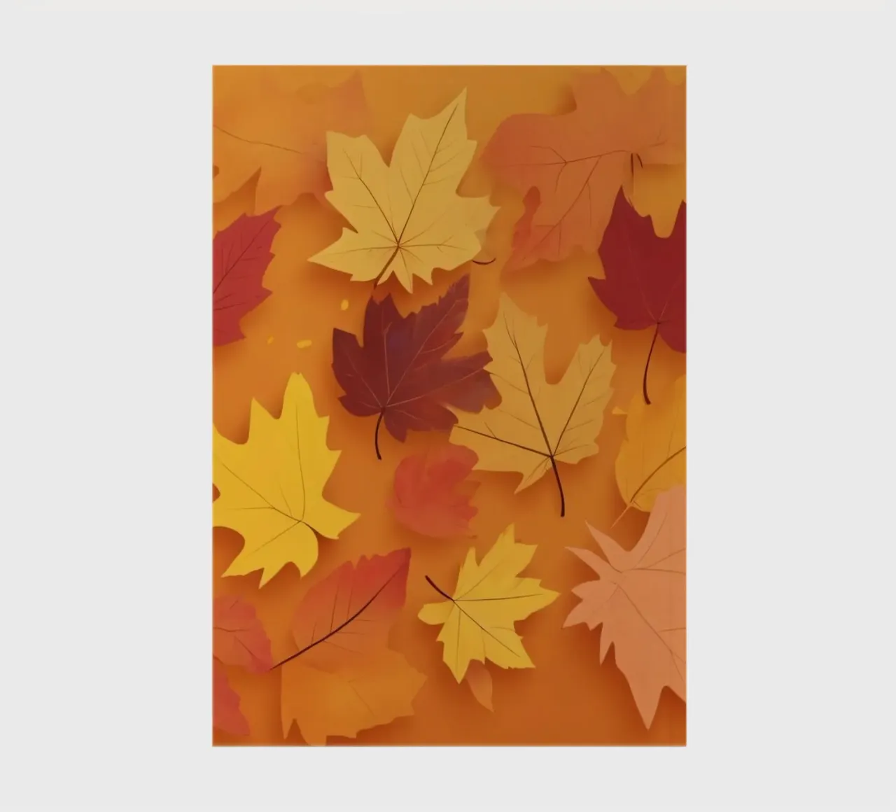 feuilles d'automne formant un motif abstrait sur un orange chaud carnet de notes de DesignDoodle