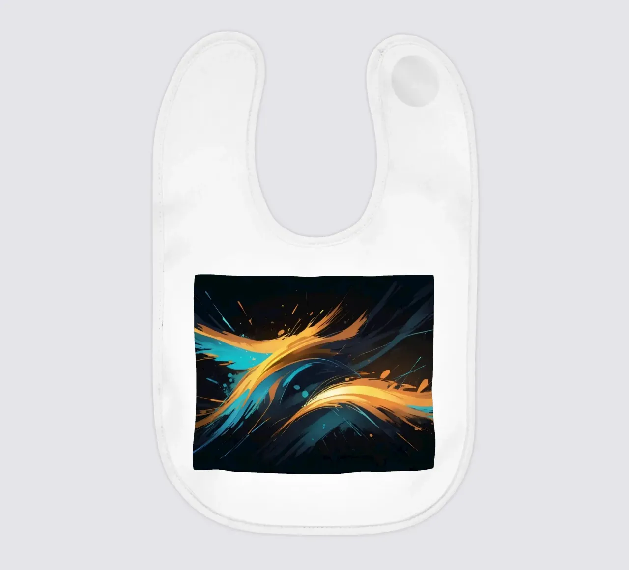 Dynamic abstract background design with vibrant colors baby bib by DesignDoodle