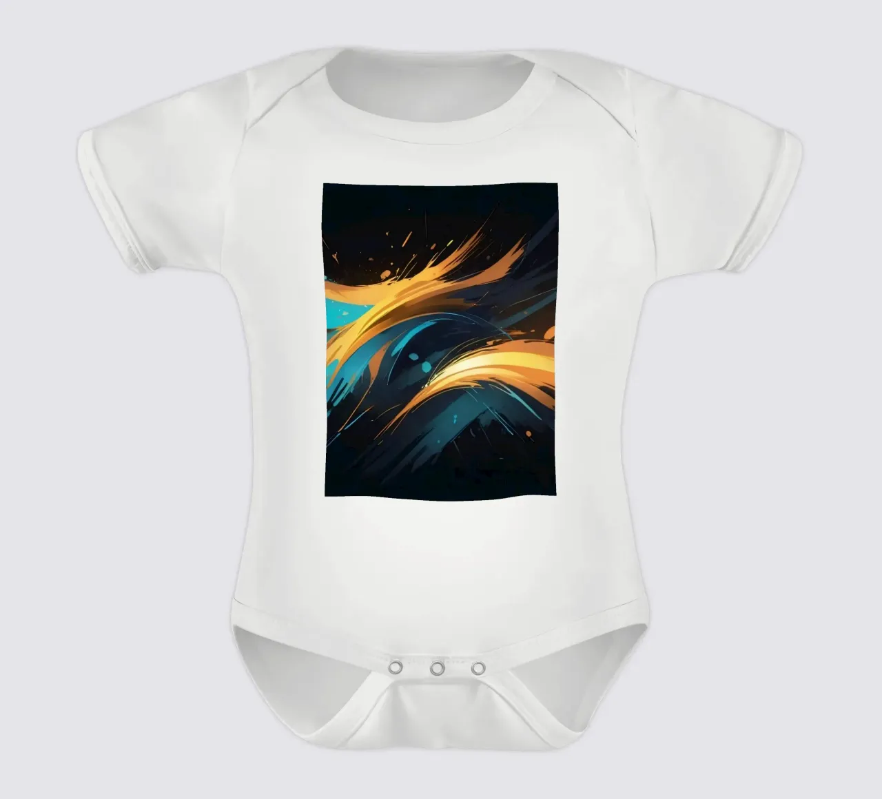 Dynamic abstract background design with vibrant colors short-sleeve baby romper by DesignDoodle
