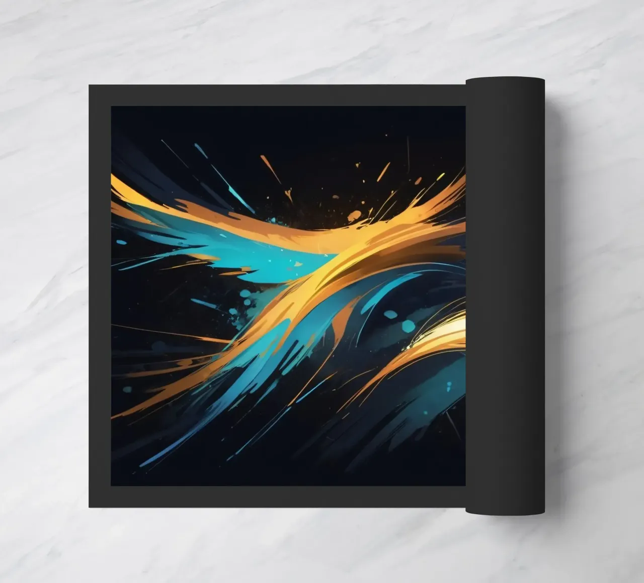 Dynamic abstract background design with vibrant colors doormat by DesignDoodle