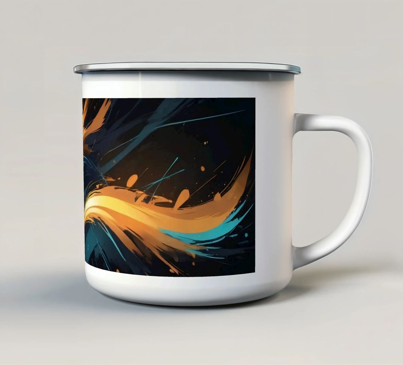 Dynamic abstract background design with vibrant colors enamel mug by DesignDoodle