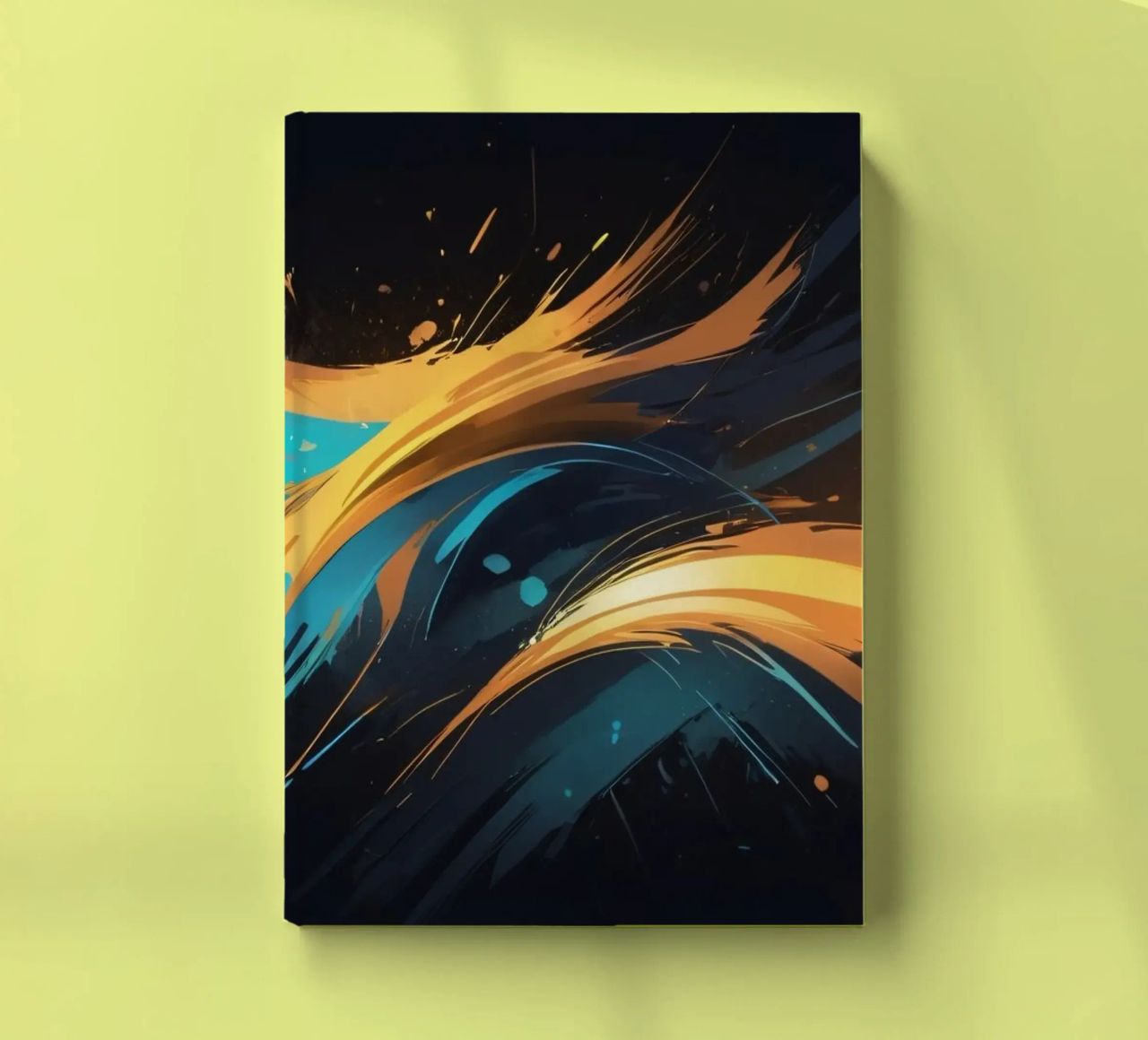 Dynamic abstract background design with vibrant colors notebook by DesignDoodle