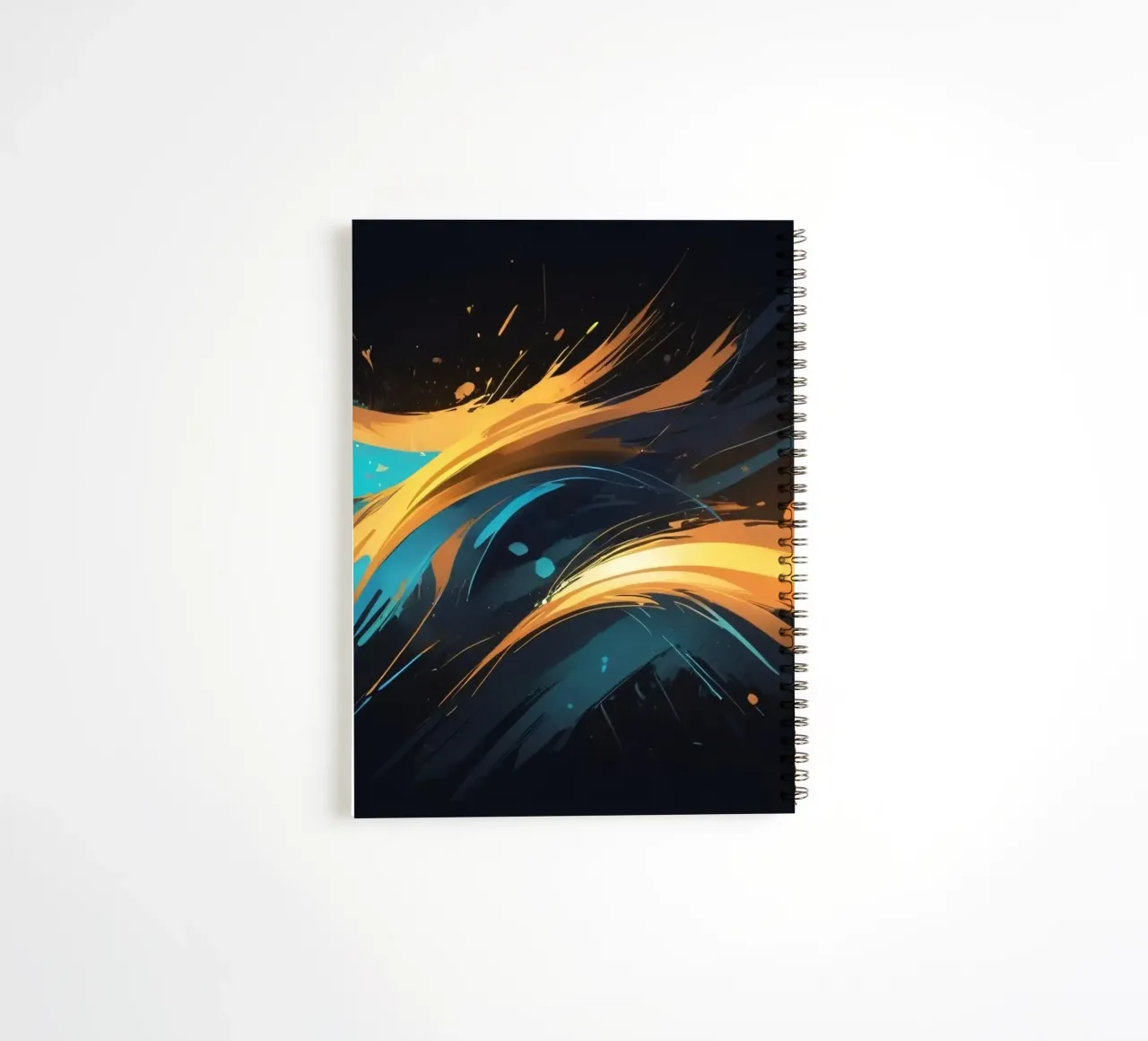 Dynamic abstract background design with vibrant colors spiral notebook by DesignDoodle