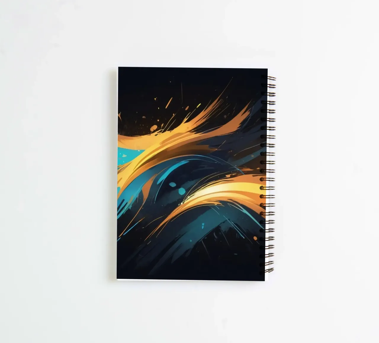 Dynamic abstract background design with vibrant colors spiral notebook by DesignDoodle