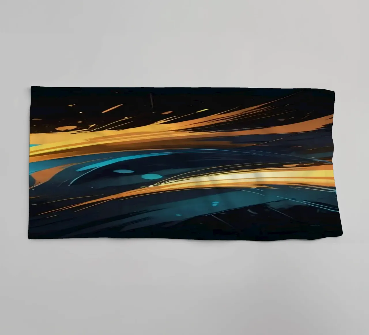 Dynamisch abstract achtergrondontwerp met levendige kleuren badhanddoek van DesignDoodle