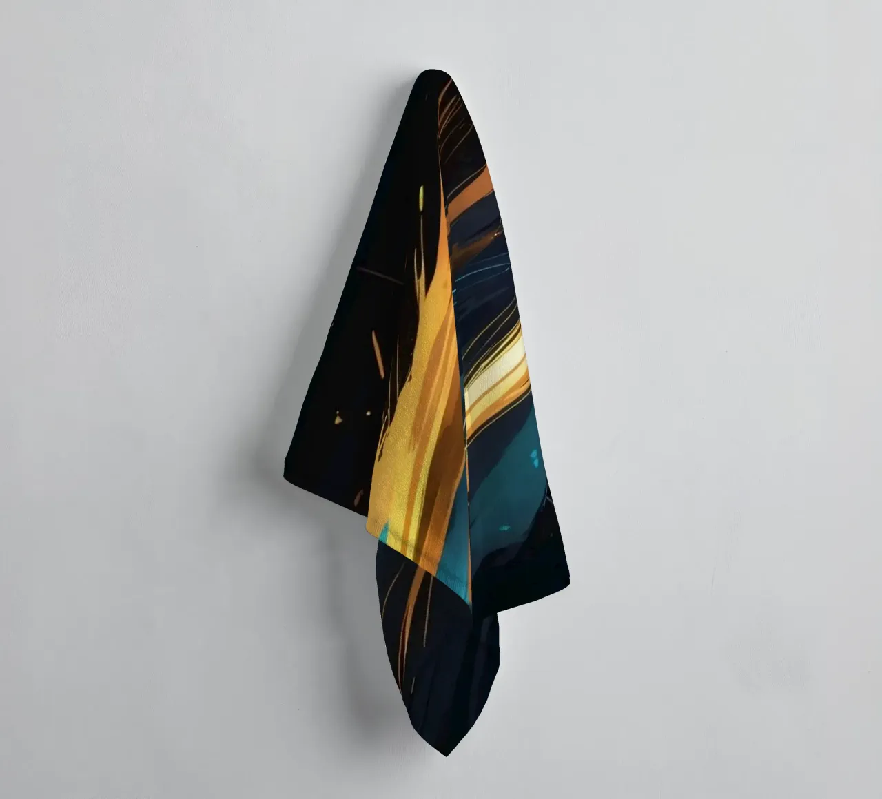 Dynamisch abstract achtergrondontwerp met levendige kleuren badhanddoek van DesignDoodle