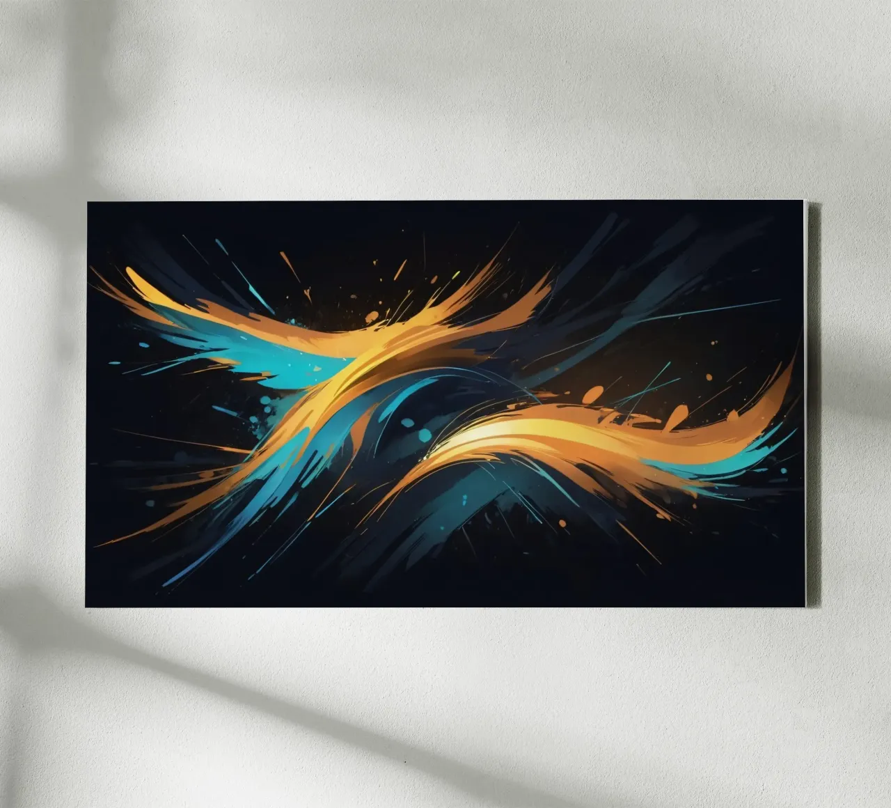Dynamisch abstract achtergrondontwerp met levendige kleuren canvas van DesignDoodle