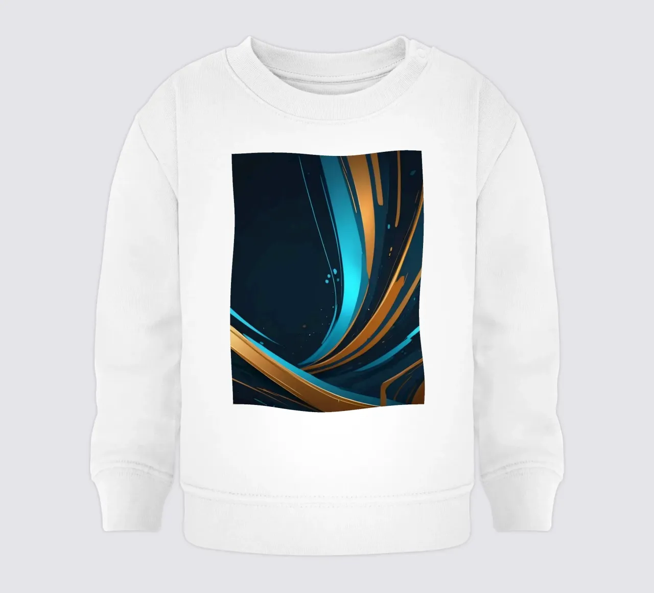 Vibrant abstract background with flowing lines in gold baby sweatshirt by DesignDoodle