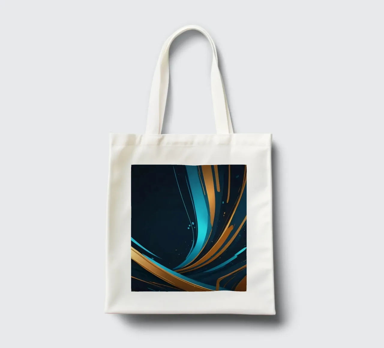 Vibrant abstract background with flowing lines in gold tote bag by DesignDoodle