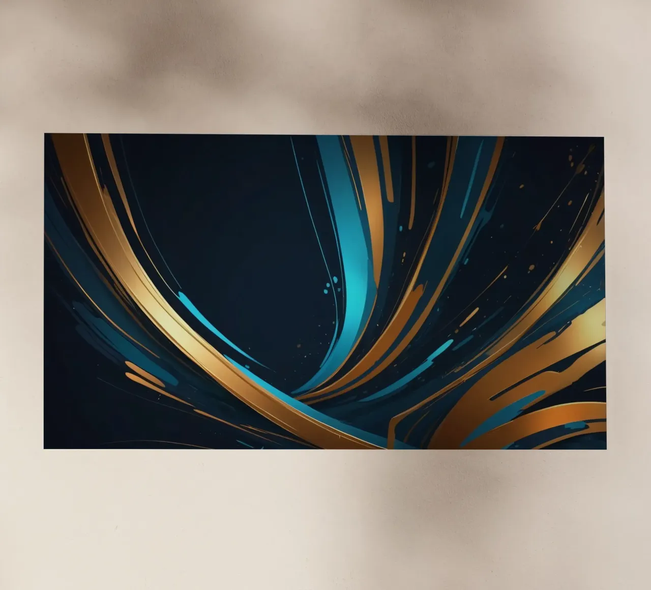 Fond abstrait vibrant avec des lignes fluides en or film rétro-éclairé de DesignDoodle