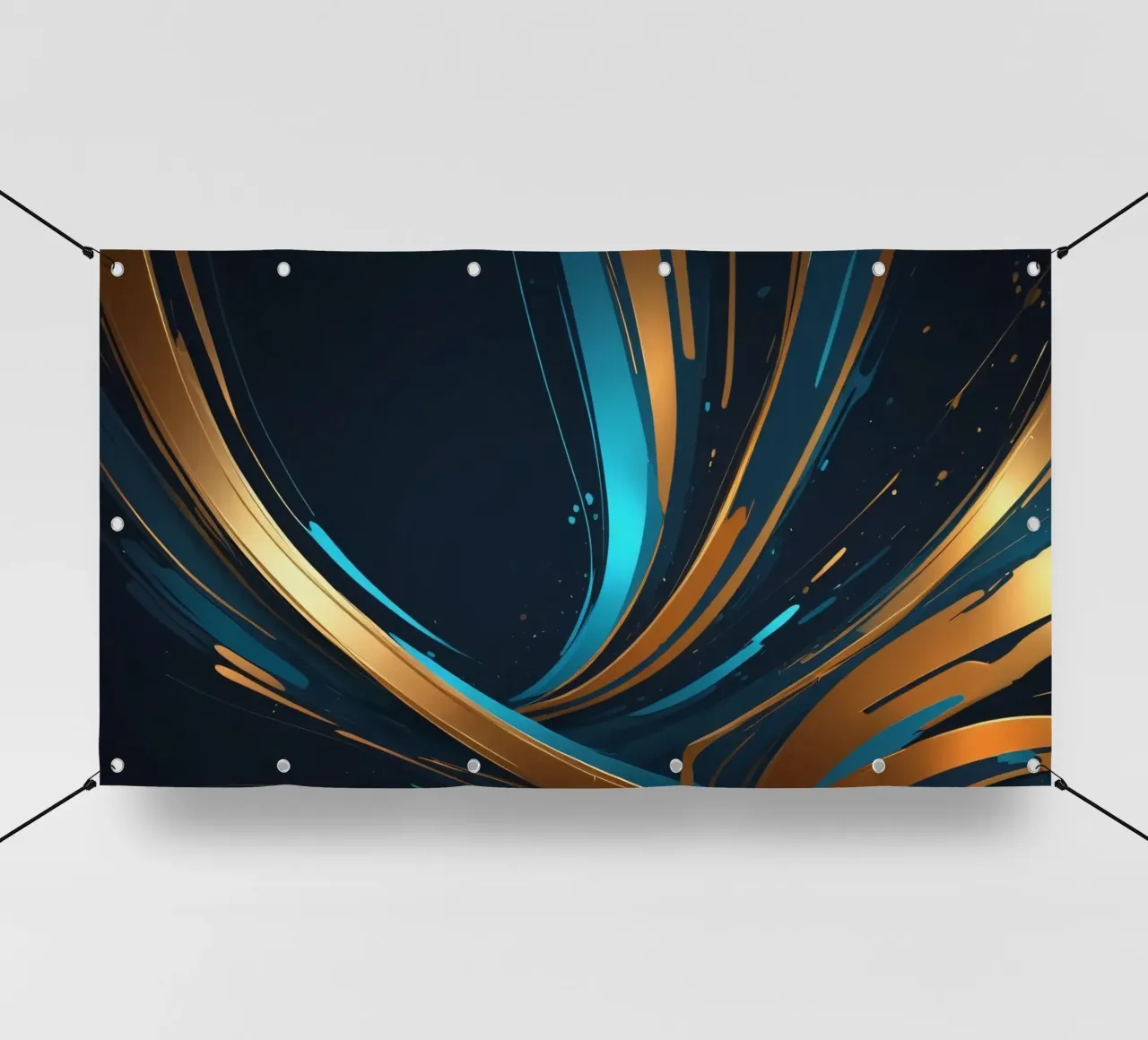 Vibrant abstract background with flowing lines in gold pvc cover by DesignDoodle