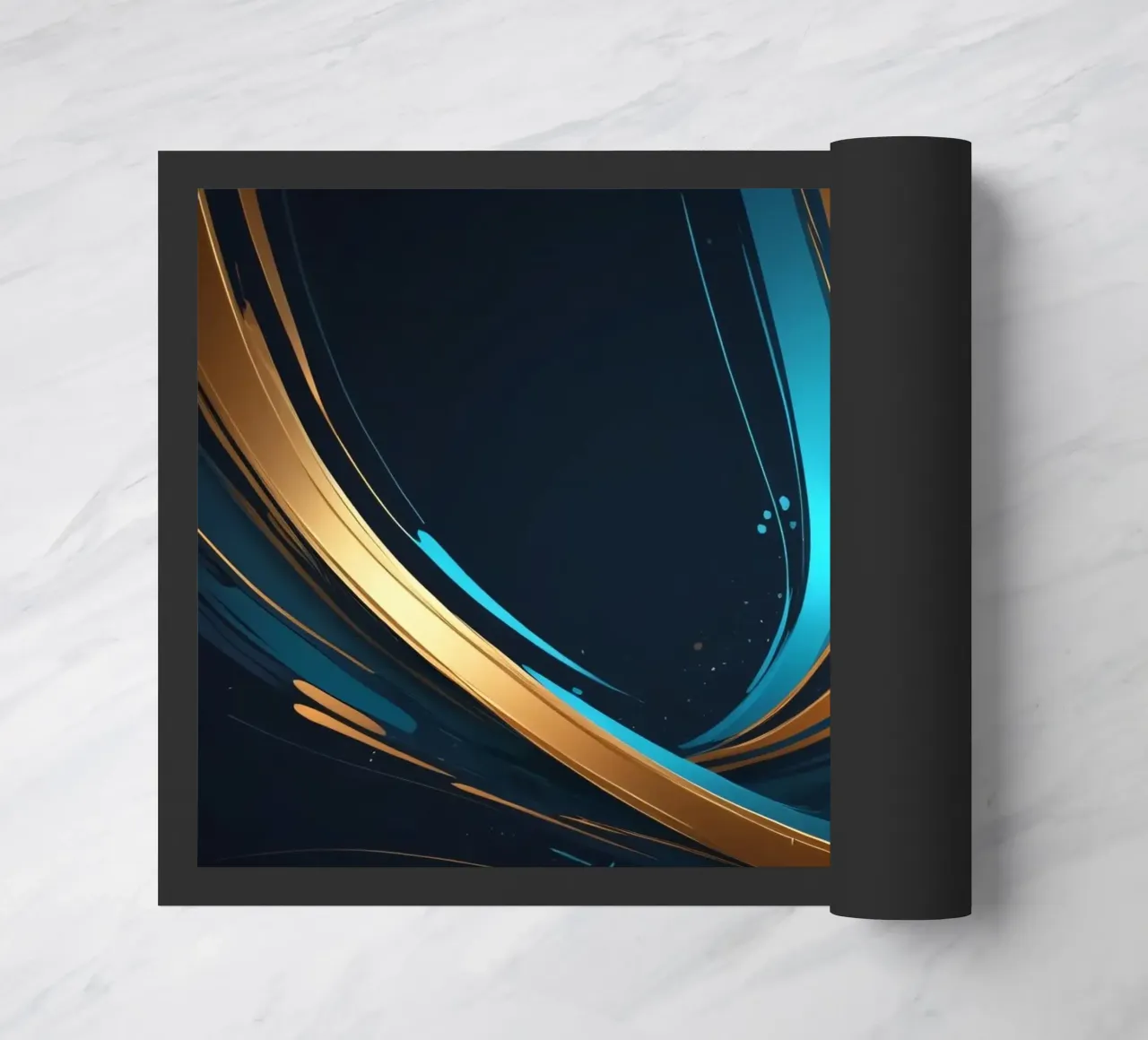 Vibrant abstract background with flowing lines in gold doormat by DesignDoodle