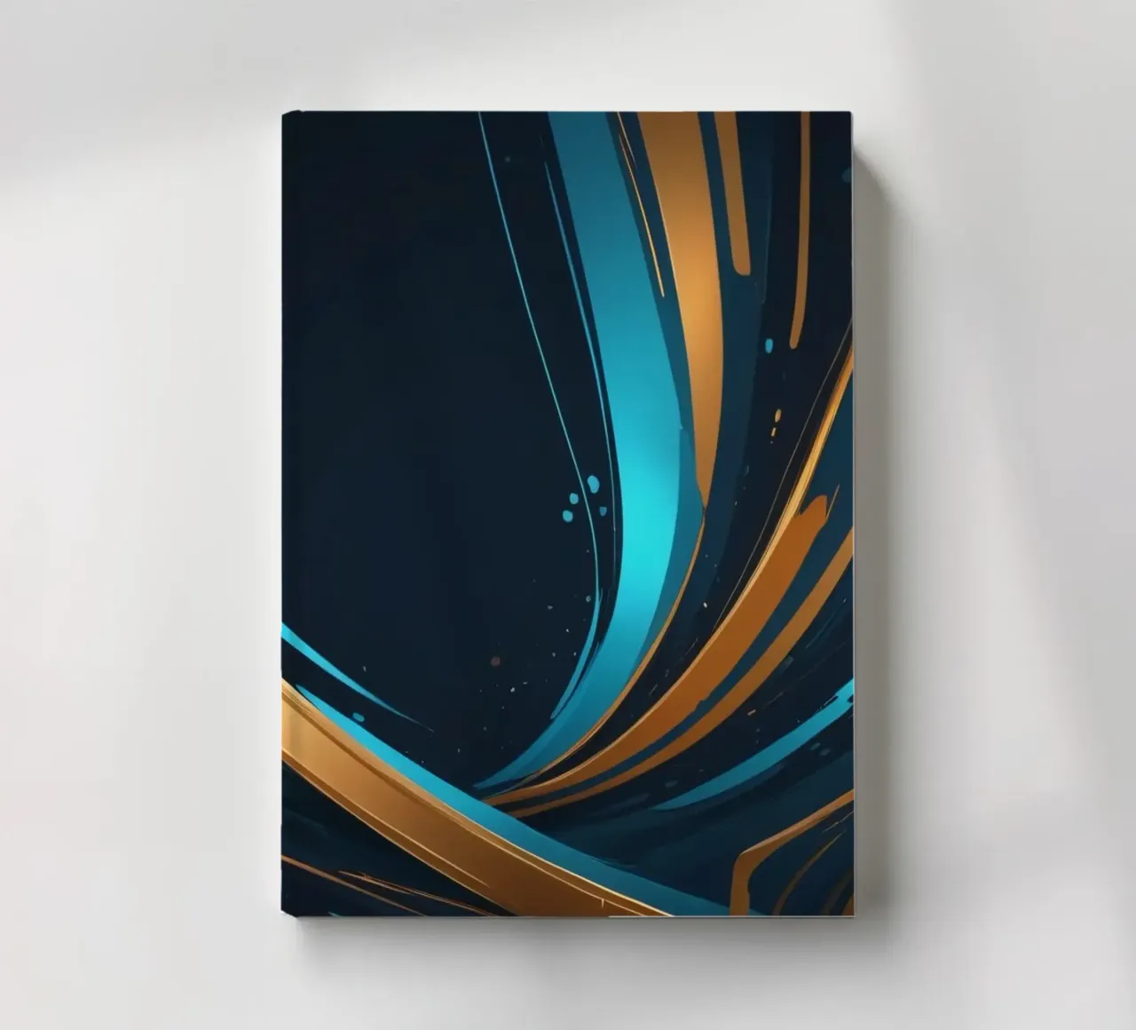 Vibrant abstract background with flowing lines in gold notebook by DesignDoodle