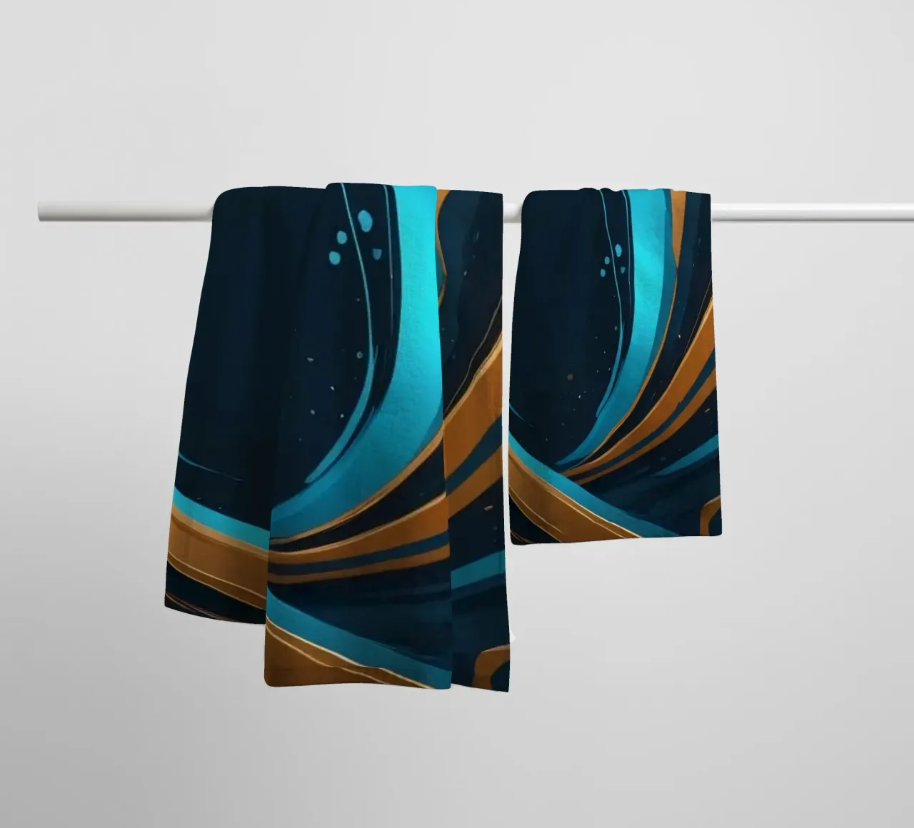 Vibrant abstract background with flowing lines in gold towel by DesignDoodle