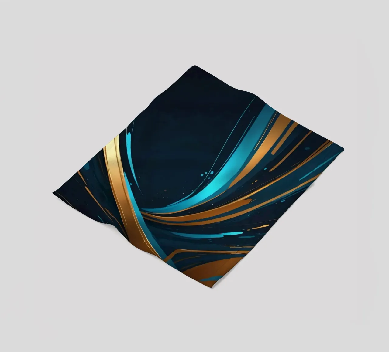 Vibrant abstract background with flowing lines in gold fleece blanket by DesignDoodle
