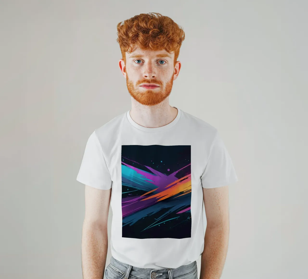 abstract background design with colorful brush strokes t-shirt by DesignDoodle