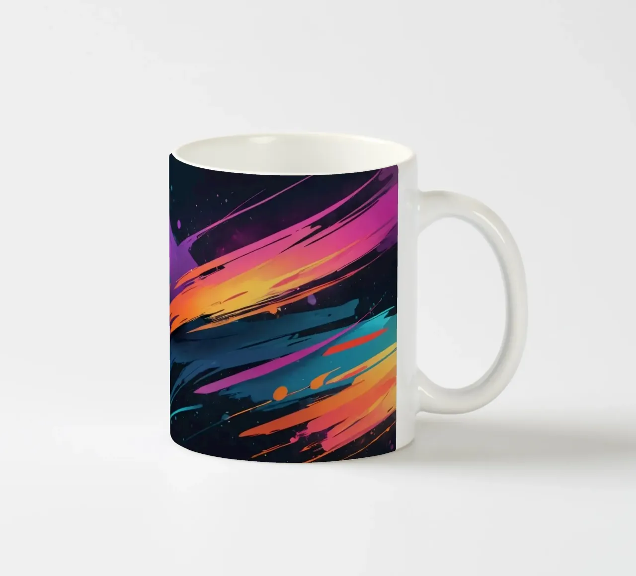 abstract achtergrondontwerp met kleurrijke penseelstreken keramische mok van DesignDoodle