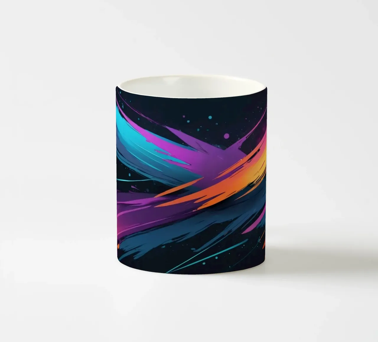 abstract achtergrondontwerp met kleurrijke penseelstreken keramische mok van DesignDoodle