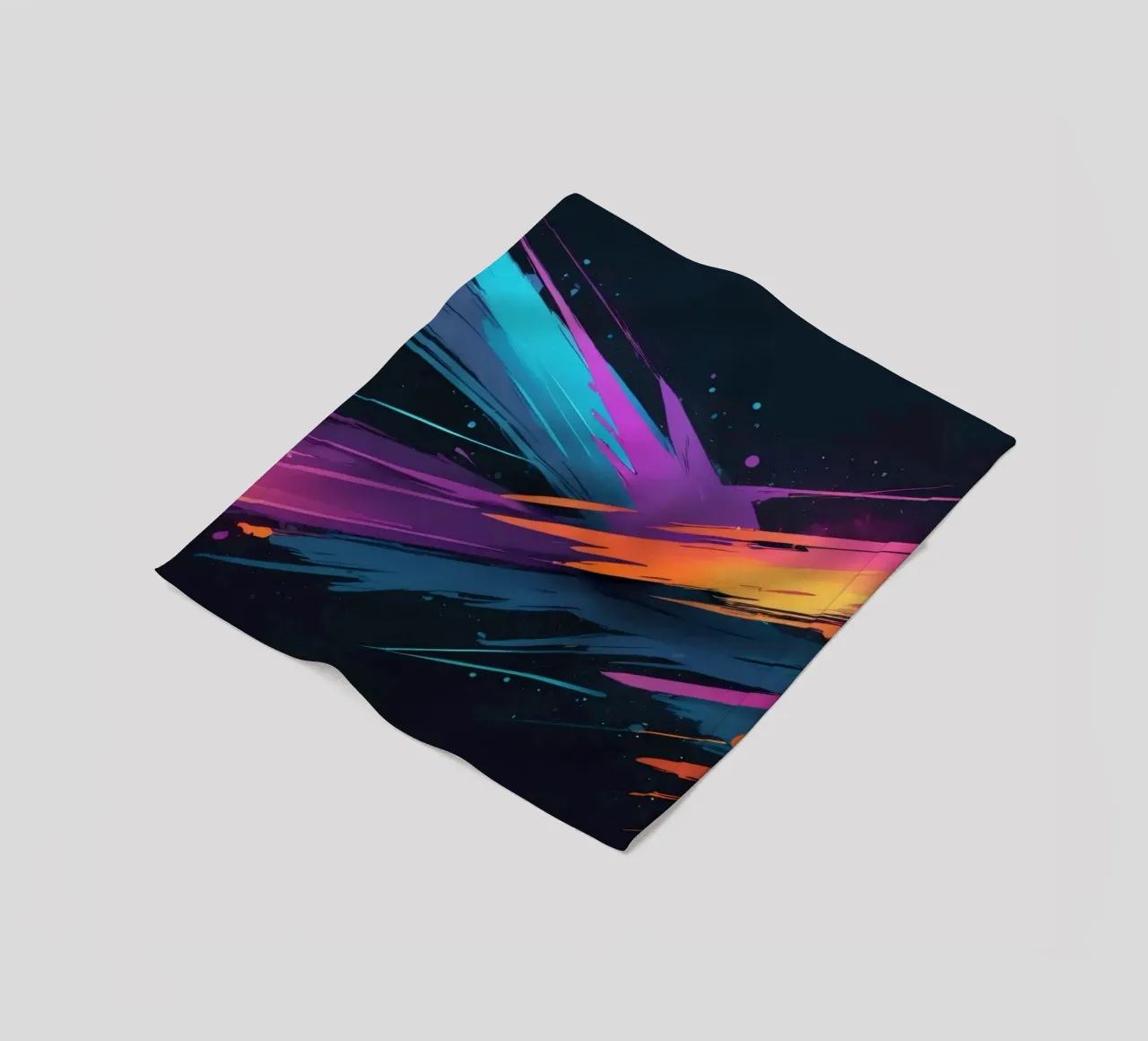 abstract achtergrondontwerp met kleurrijke penseelstreken fleecedeken van DesignDoodle