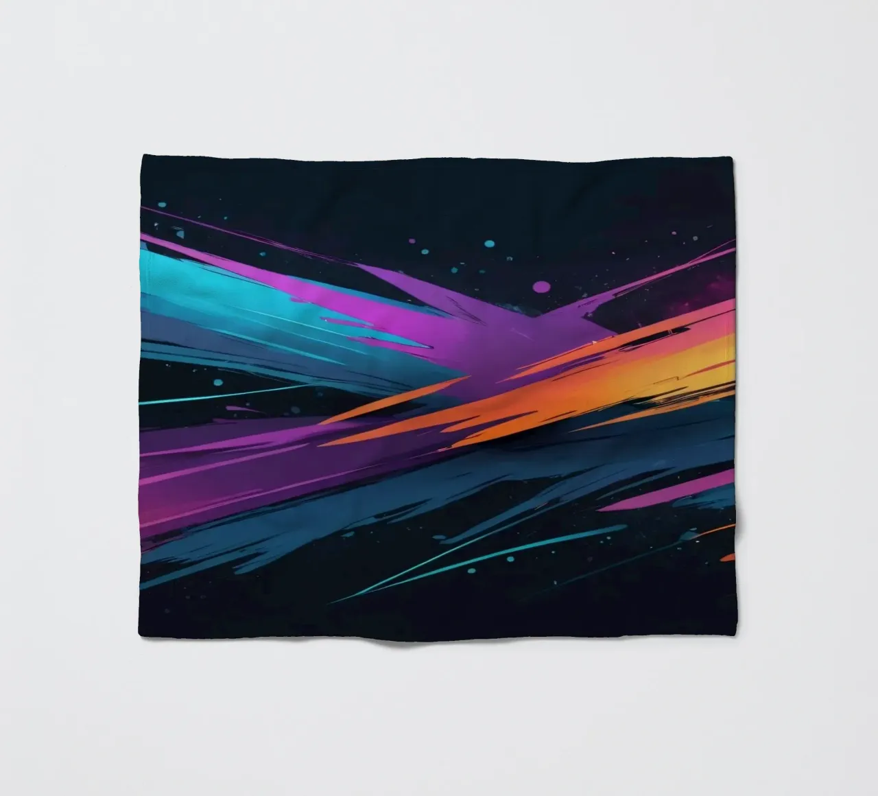 abstract achtergrondontwerp met kleurrijke penseelstreken fleecedeken van DesignDoodle