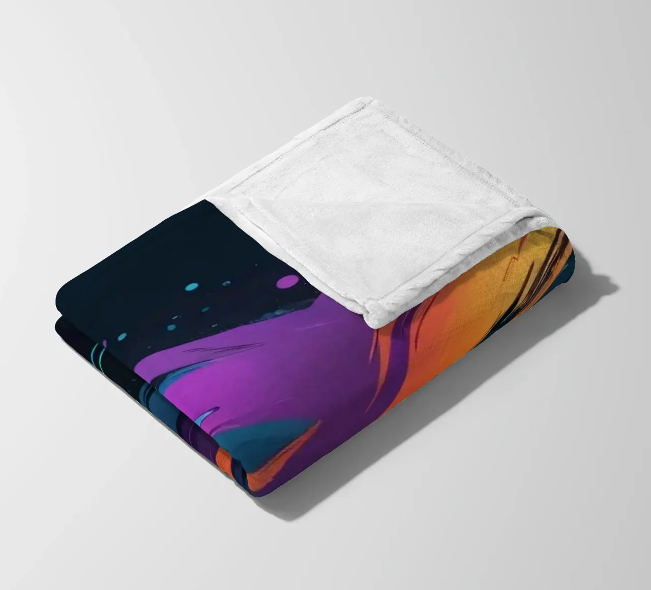 abstract achtergrondontwerp met kleurrijke penseelstreken fleecedeken van DesignDoodle