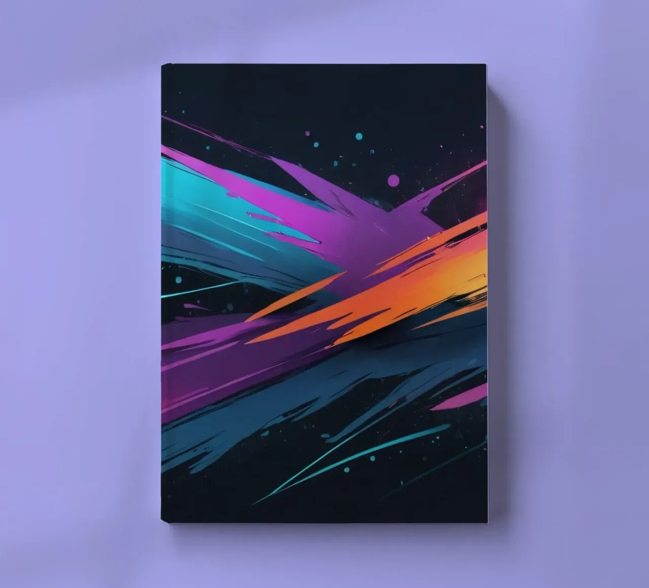 abstract background design with colorful brush strokes notebook by DesignDoodle
