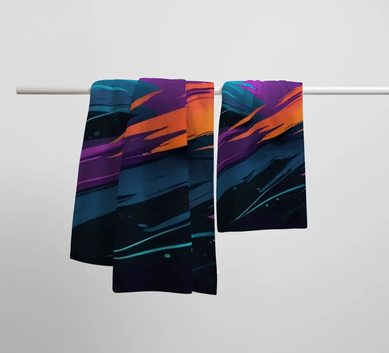 Disegno di sfondo astratto con pennellate colorate asciugamano da bagno da DesignDoodle