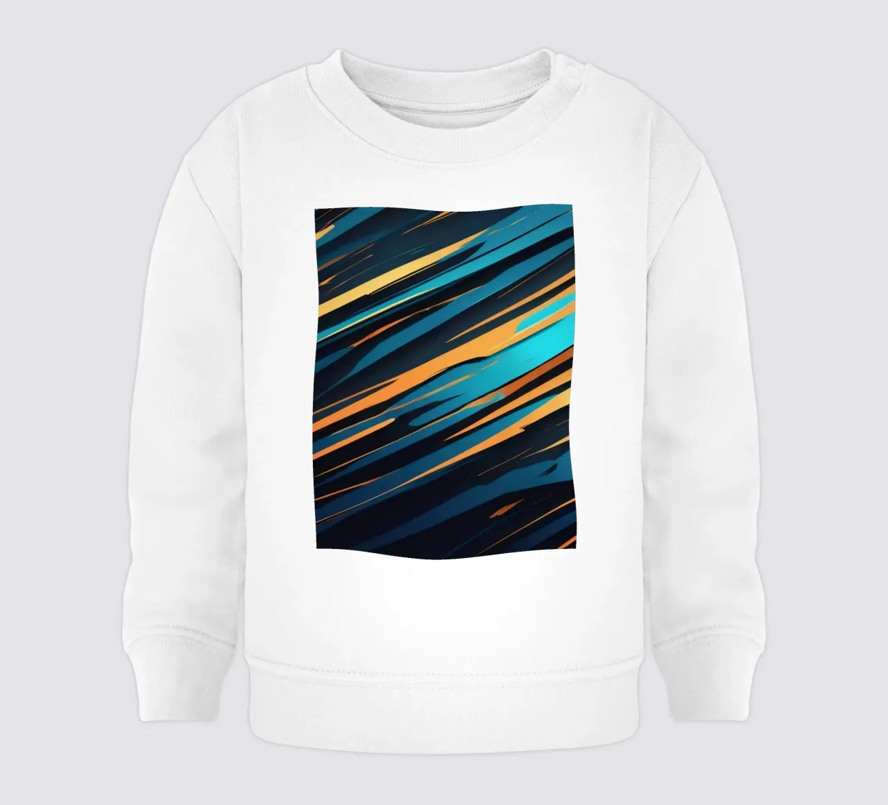 Carta da parati dinamica e astratta con blu e arancione felpa neonato da DesignDoodle
