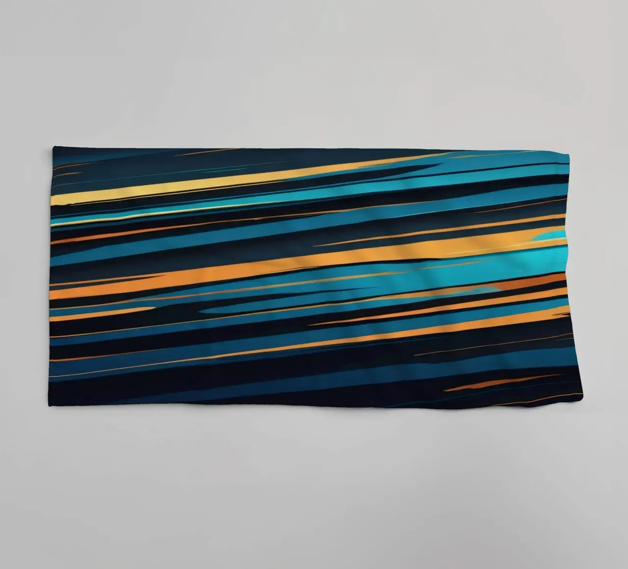 Dynamic abstract wallpaper design featuring blue and orange towel by DesignDoodle