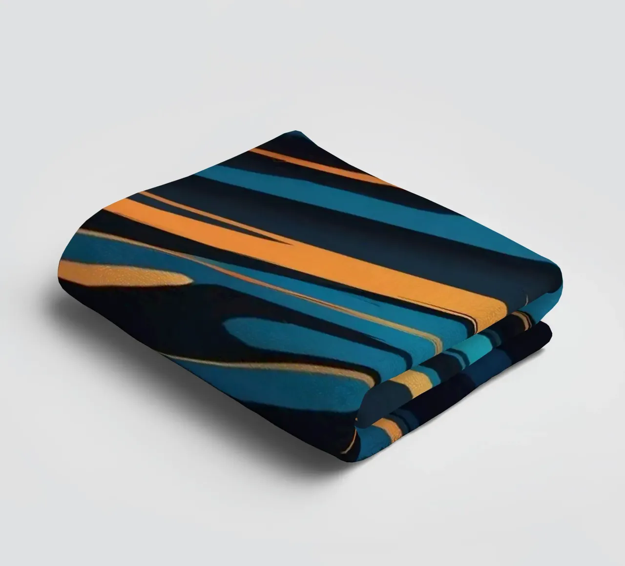 Dynamic abstract wallpaper design featuring blue and orange towel by DesignDoodle
