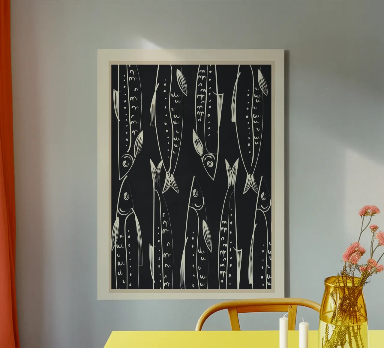 Minimalist Fish 1 canvas by Flow Line