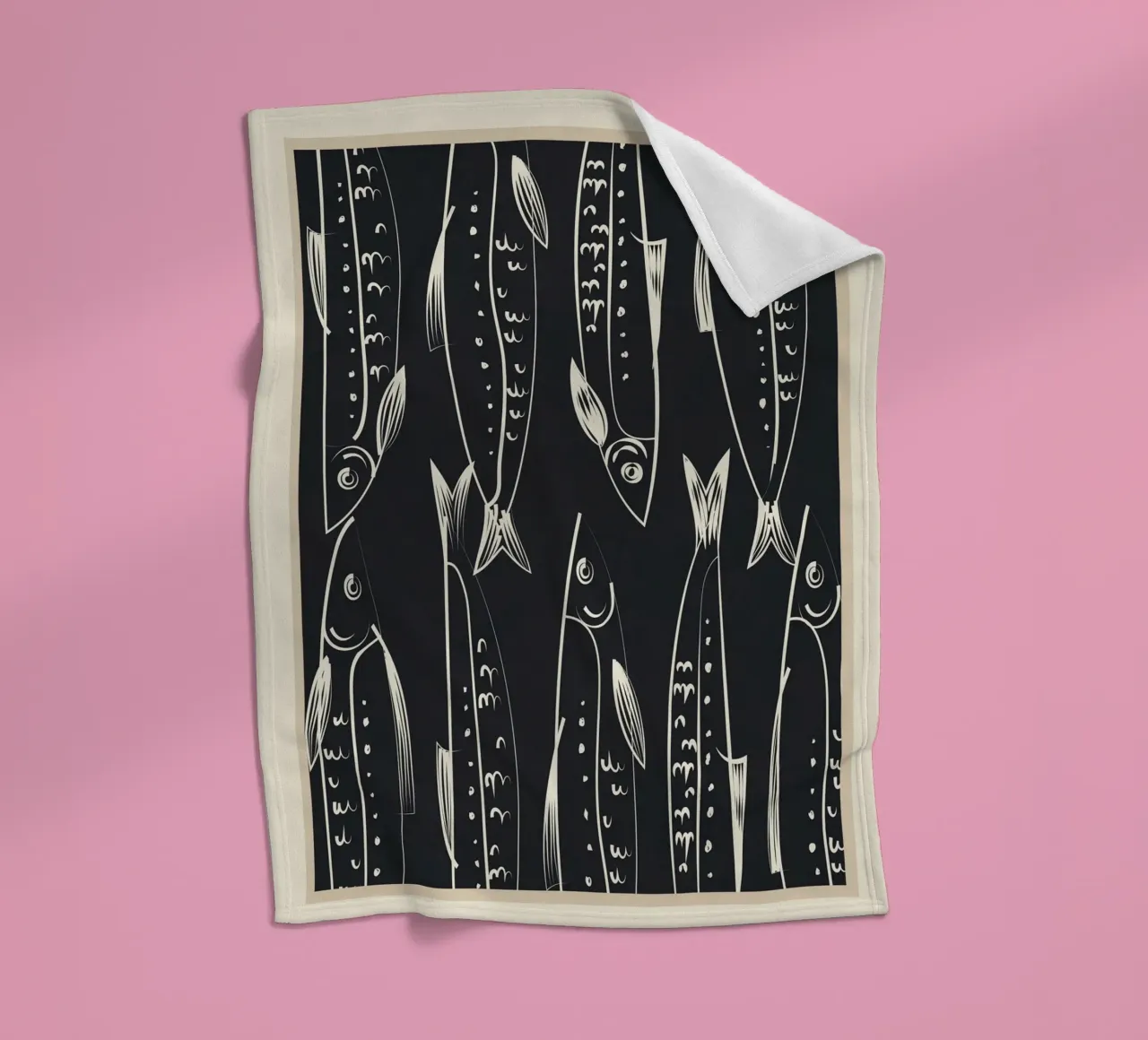 Minimalist Fish 1 coperta in pile da Flow Line