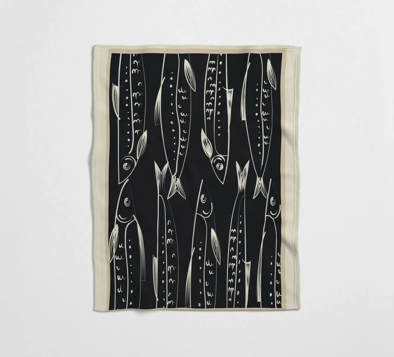 Minimalist Fish 1 coperta in pile da Flow Line