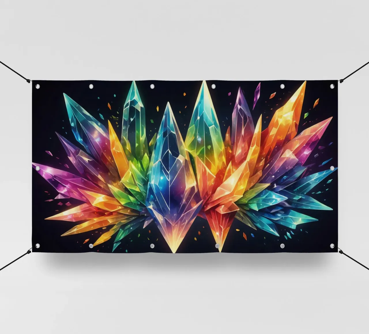 Colorful abstract crystal design with vivid hues pvc cover by DesignDoodle
