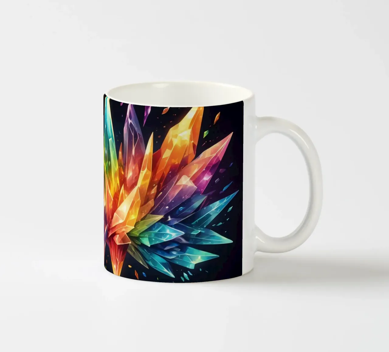 Colorful abstract crystal design with vivid hues ceramic mug by DesignDoodle