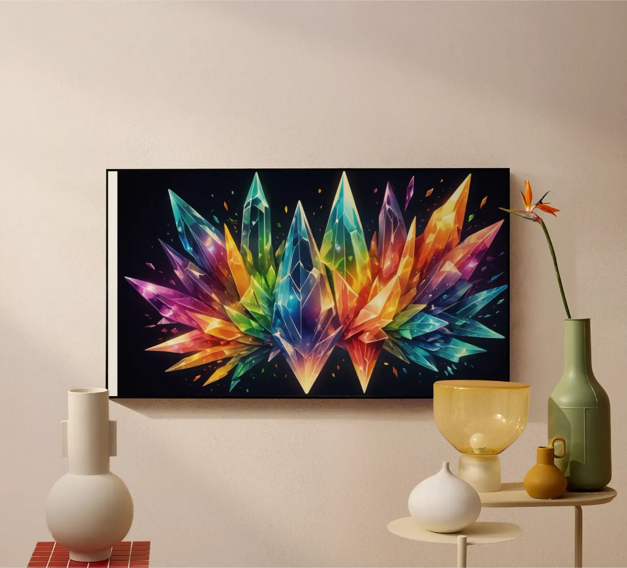 Design abstrait coloré en cristal avec des teintes vives plexiglas de DesignDoodle