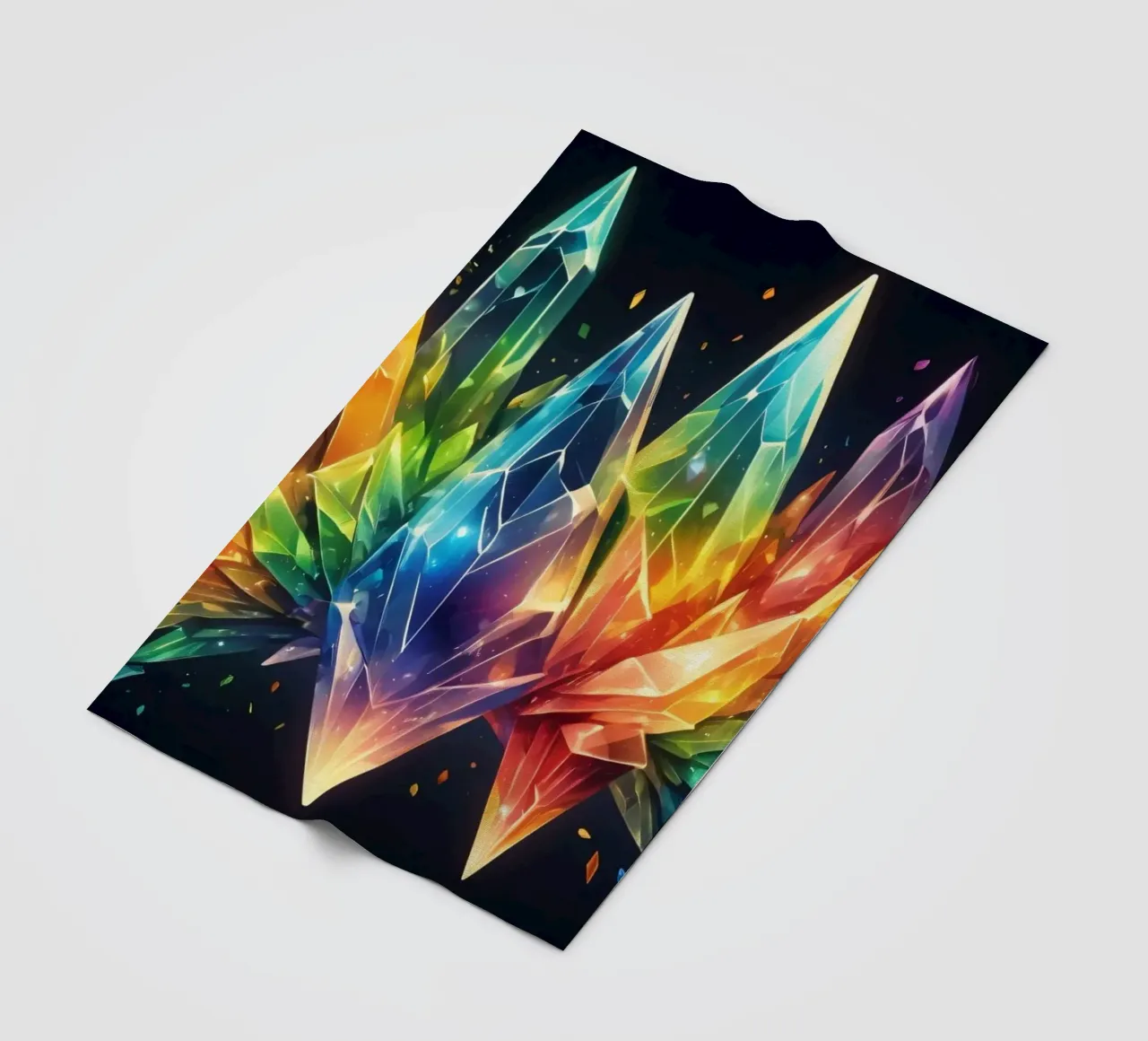 Design astratto e colorato con cristalli dalle tonalità vivaci coperta in pile da DesignDoodle