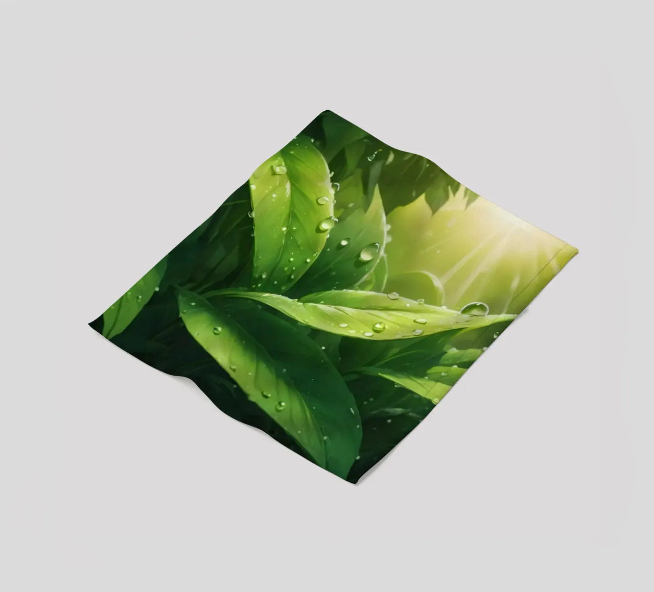 Üppig grüne Blätter, die im Sonnenlicht mit Wassertropfen glitzern Fleecedecke von DesignDoodle