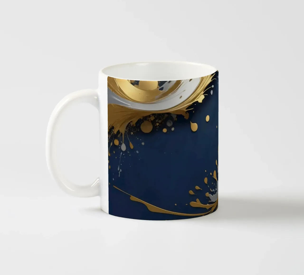 Elegant abstract achtergrondontwerp met goud, zilver keramische mok van DesignDoodle