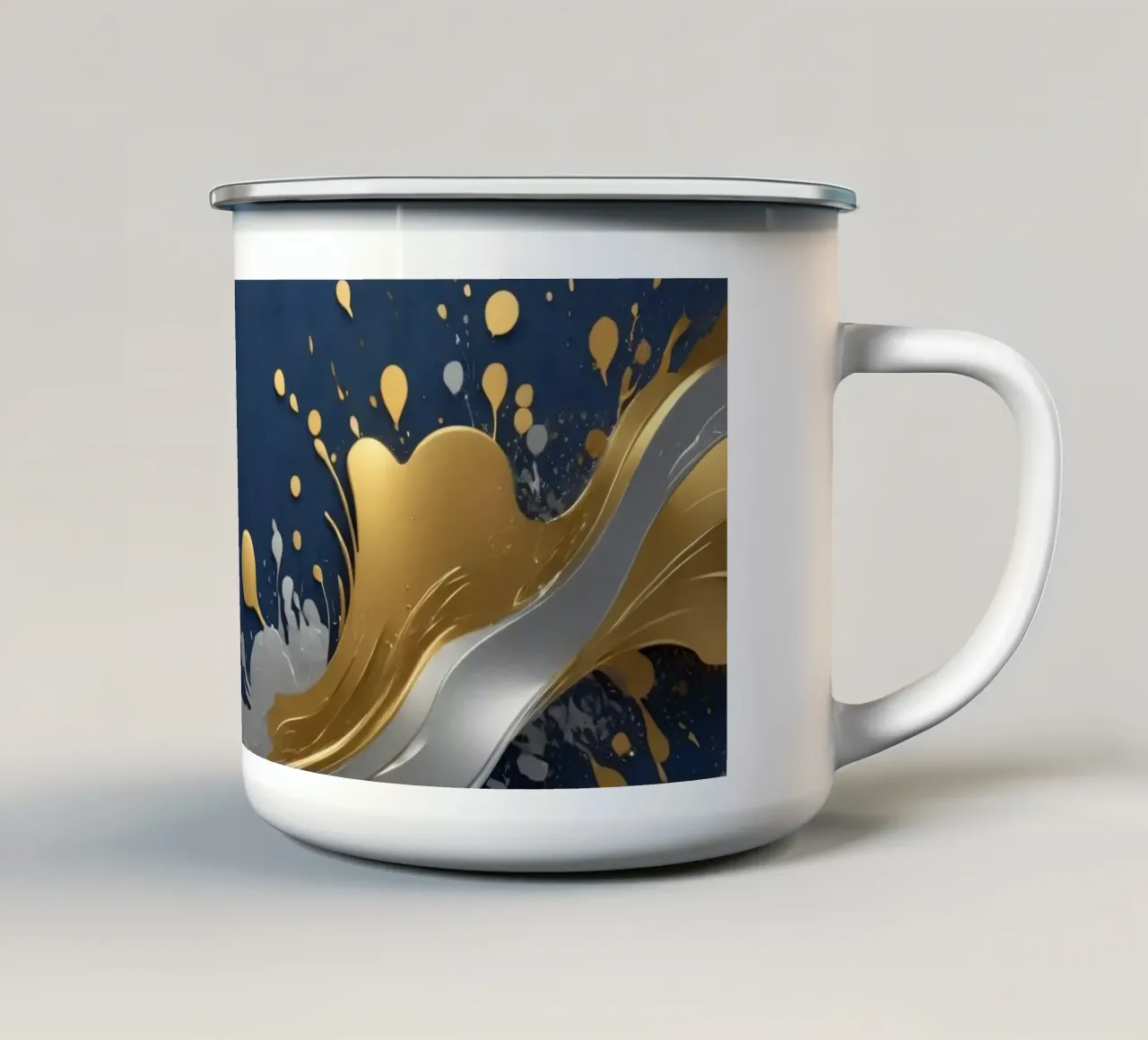 Elegant abstract achtergrondontwerp met goud, zilver emaille mok van DesignDoodle