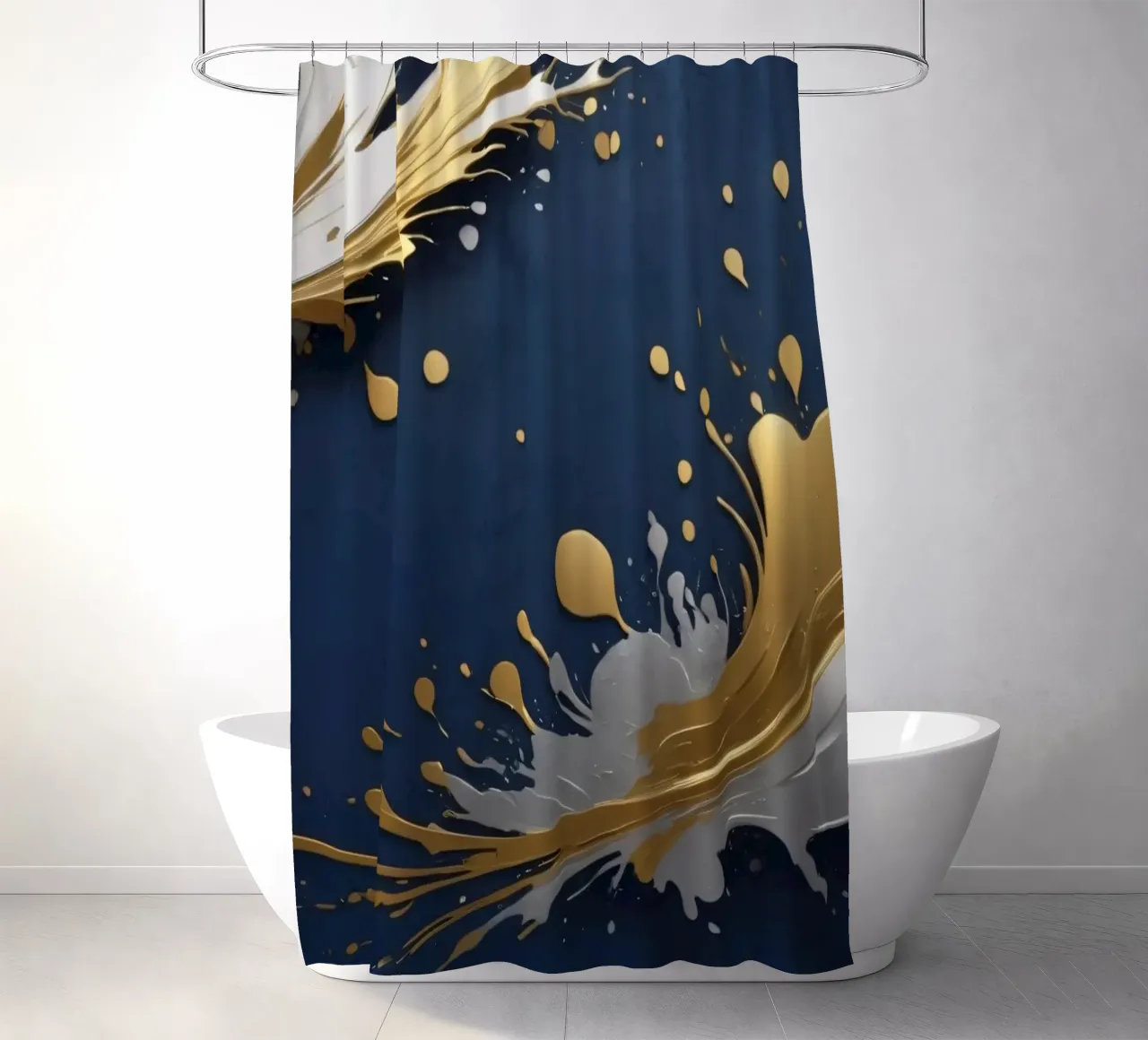 Elegant abstract achtergrondontwerp met goud, zilver douchegordijn van DesignDoodle