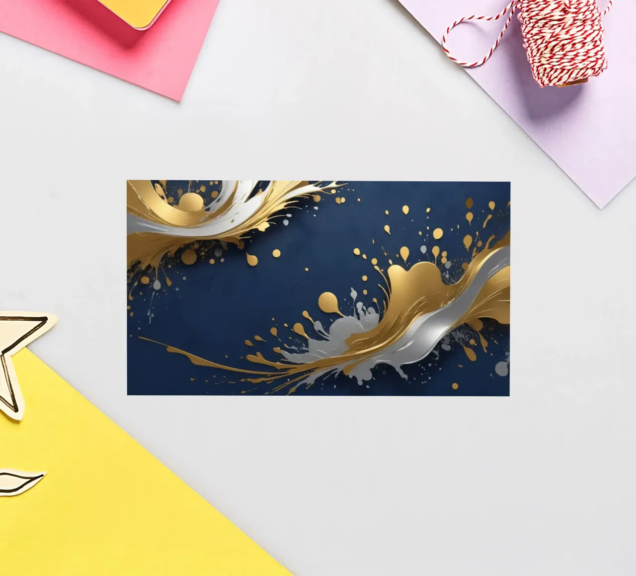 Elegant abstract achtergrondontwerp met goud, zilver sticker van DesignDoodle