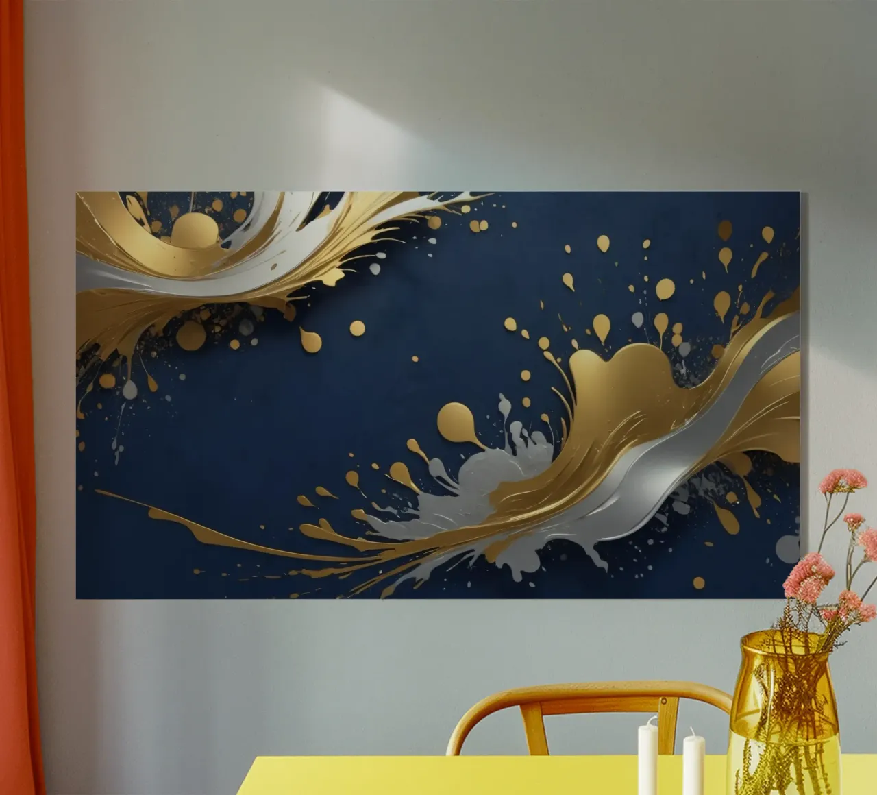 Elegant abstract achtergrondontwerp met goud, zilver acryl van DesignDoodle