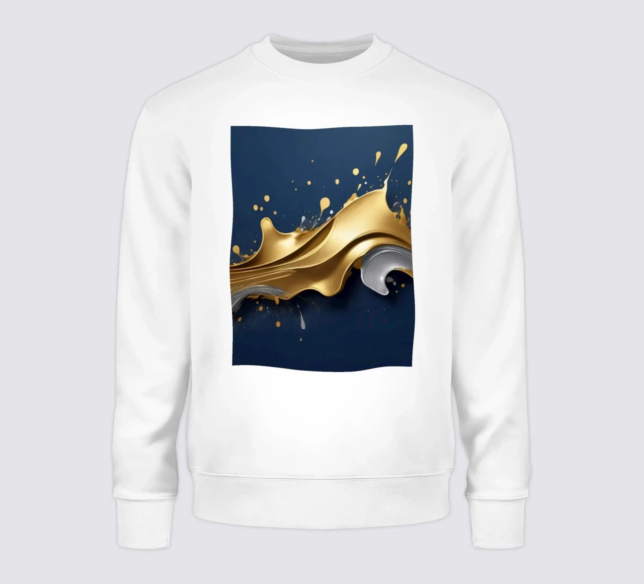 design astratto con onde fluide in oro e argento felpa da DesignDoodle